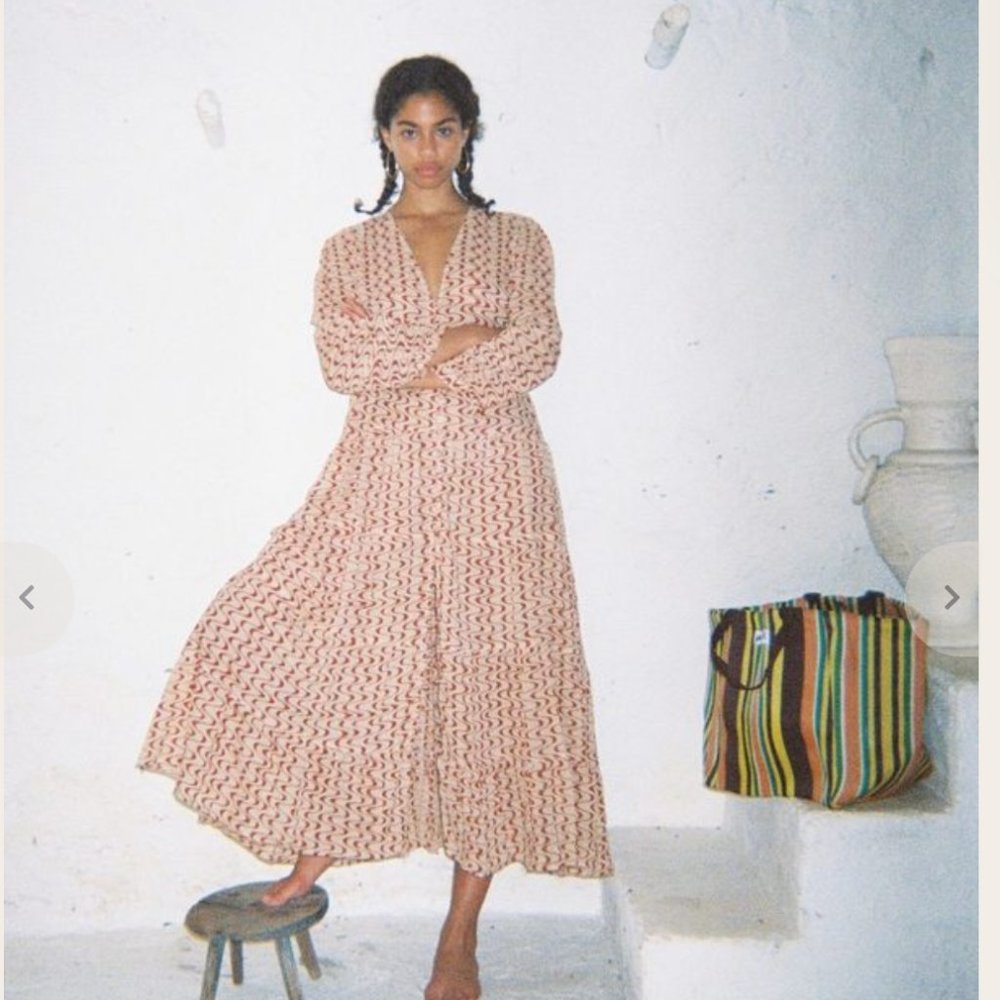 Gimaguas Maxi disco dress red squiggle